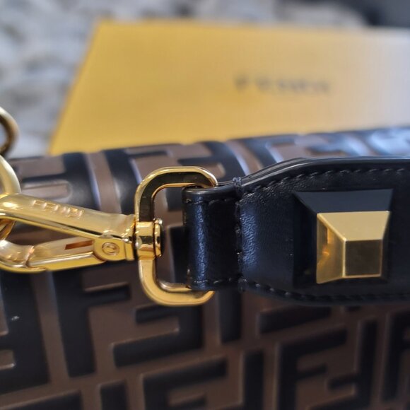 Fendi Kan I Medium Zucca FF Two-Tone Brown/Black - Picture 7 of 11